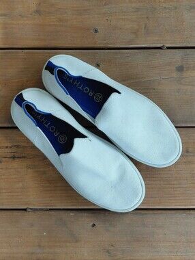 Rothy's Womens Sz 8.5 White Knit Slip On Loafers